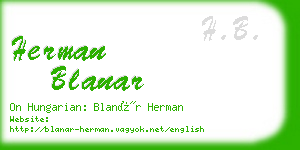 herman blanar business card